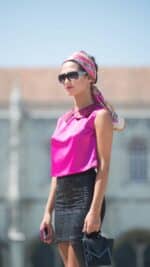 Jackie Fuschia Satin Crop Top