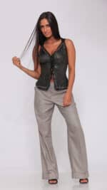 Noir Silk Sequin Vest Top - Image 5