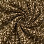 Olive Green, Brown and Cream Wool Bouclé Fabric - Image 4