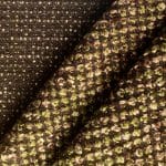 Olive Green, Brown and Cream Wool Bouclé Fabric - Image 5