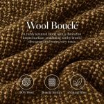 Olive Green, Brown and Cream Wool Bouclé Fabric - Image 6