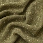 Olive Green Wool and Raffia Textured Fabric - Image 3