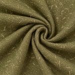 Olive Green Wool and Raffia Textured Fabric - Image 4