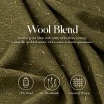 Olive Green Wool and Raffia Textured Fabric - Image 7